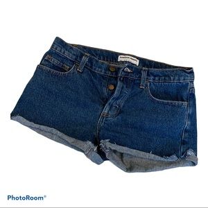 American Apparel Jean Cutoffs Shorts Dark Wash